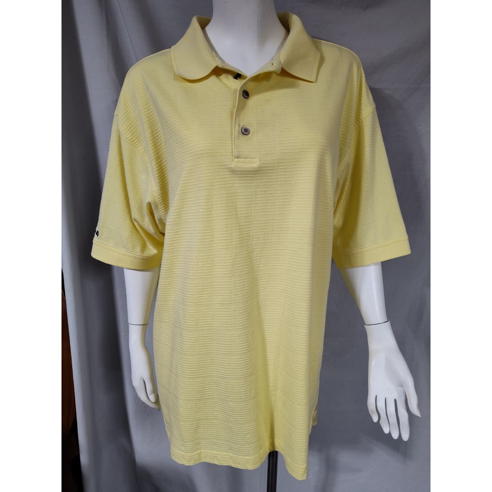 Ping large yellow textured Sensor Cool dry fiber short sleeve polo shirt